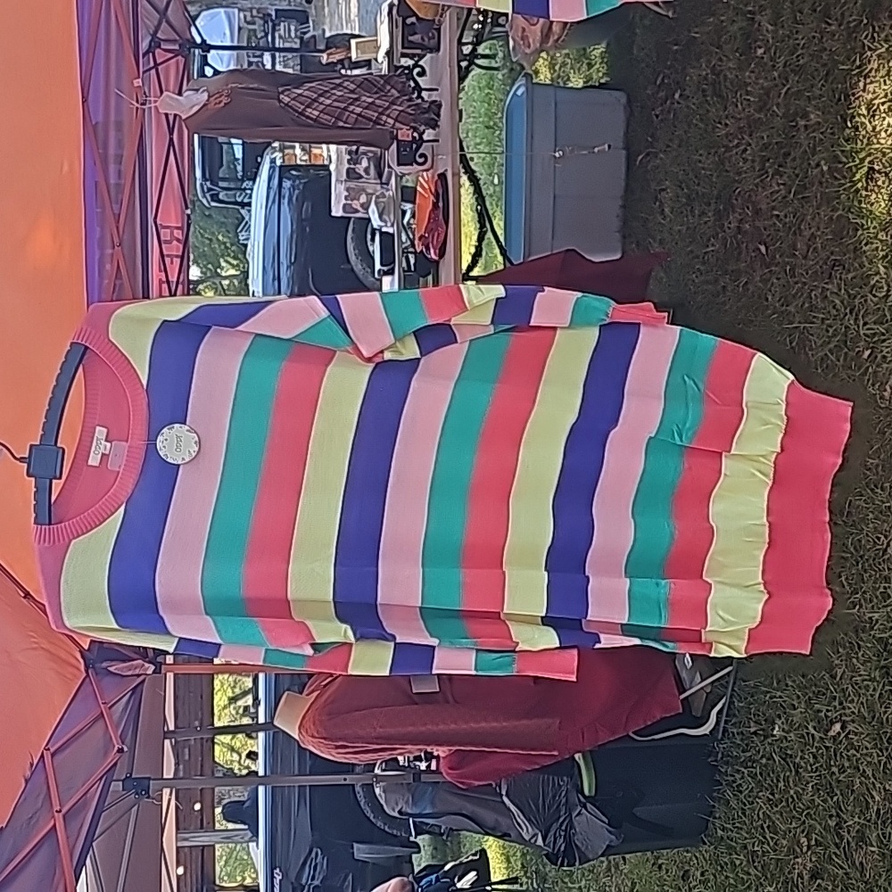 Colorful striped sweater dress